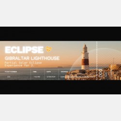 Raffle Ticket for the Solar Eclipse Experience for Two People at the Gibraltar Lighthouse Raffle Ticket for the Solar Eclipse Experience for Two People at the Gibraltar Lighthouse